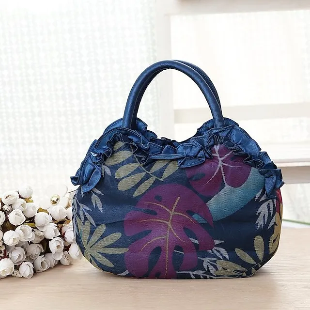 Women's Handbag Silk Party Daily Flower Durable Anti-Dust Solid Color Black Red Blue