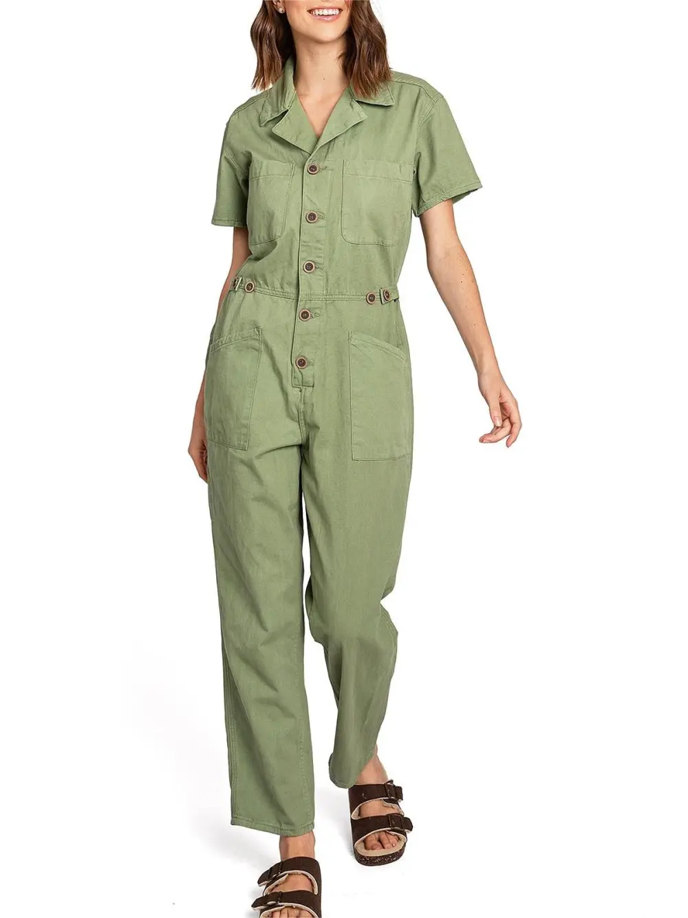 Refined Short Sleeve Aviator Jumpsuit