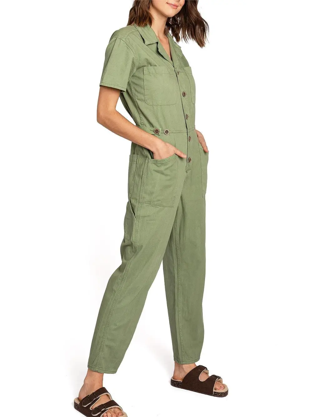 Refined Short Sleeve Aviator Jumpsuit