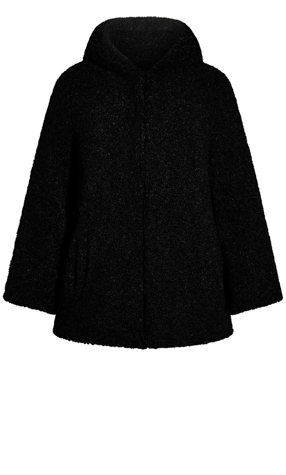 Evans Black Teddy Hooded Jacket