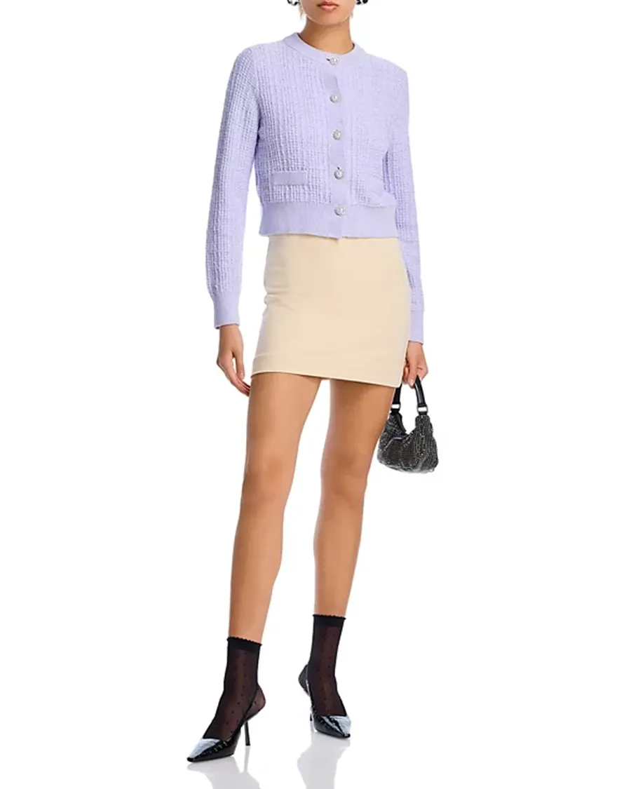 Cropped Silhouette Crewneck Cardigan