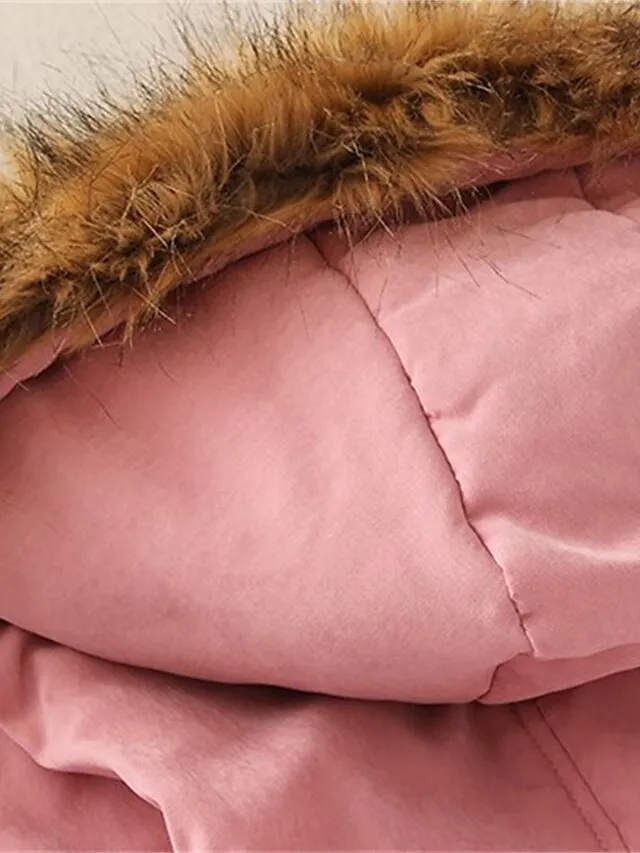 Women's Winter Coat Fleece Lined Parka Thermal Warm Windproof Puffer Jacket with Pocket Hooded Heated Jacket Fall Outerwear Drawstring Outdoor Street Fashion Casual Outerwear