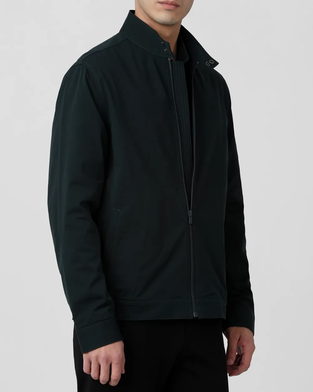 Versatile Comfortable Slim-Fit Green Jacket
