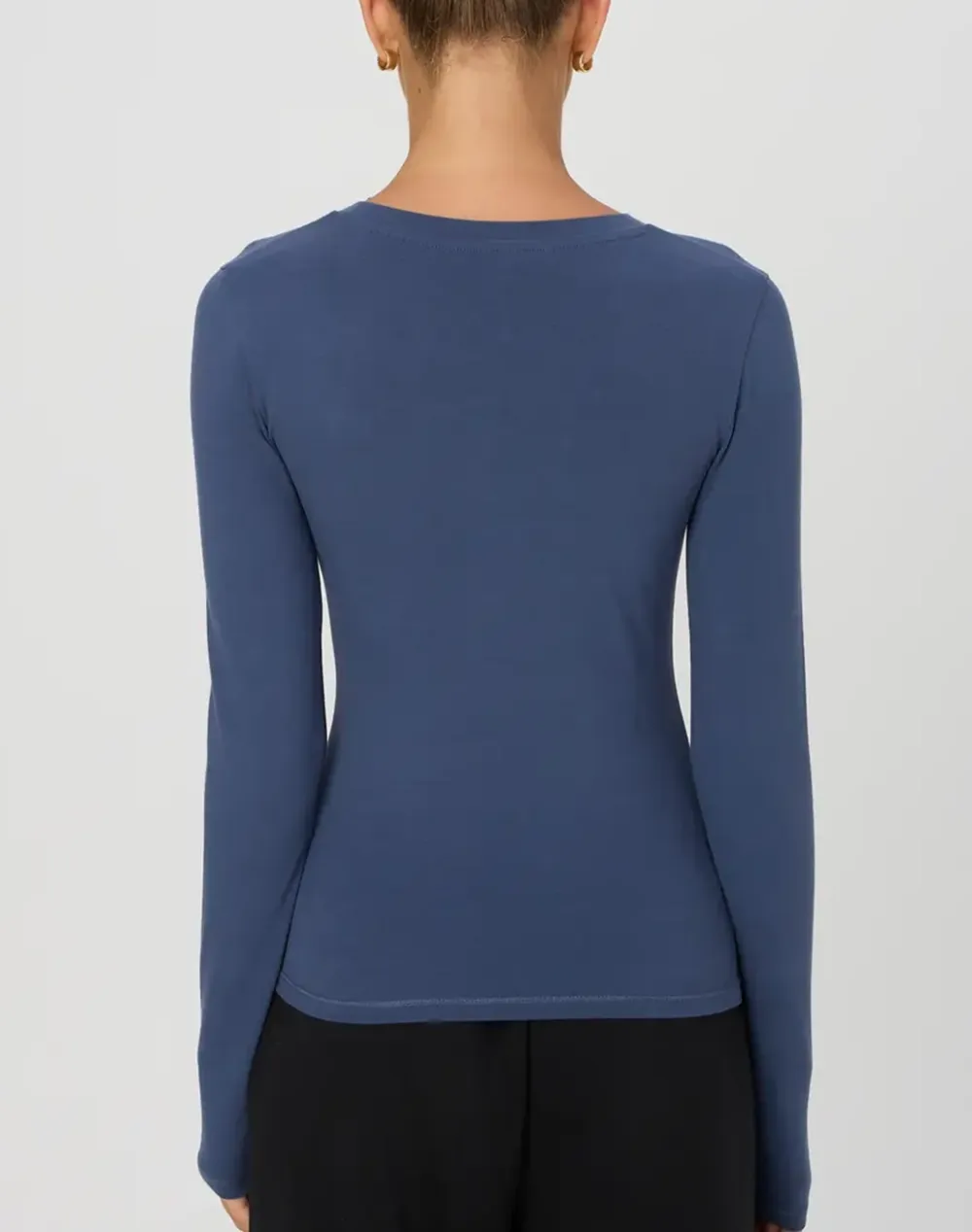 Cotton Fitted Long Sleeve Top