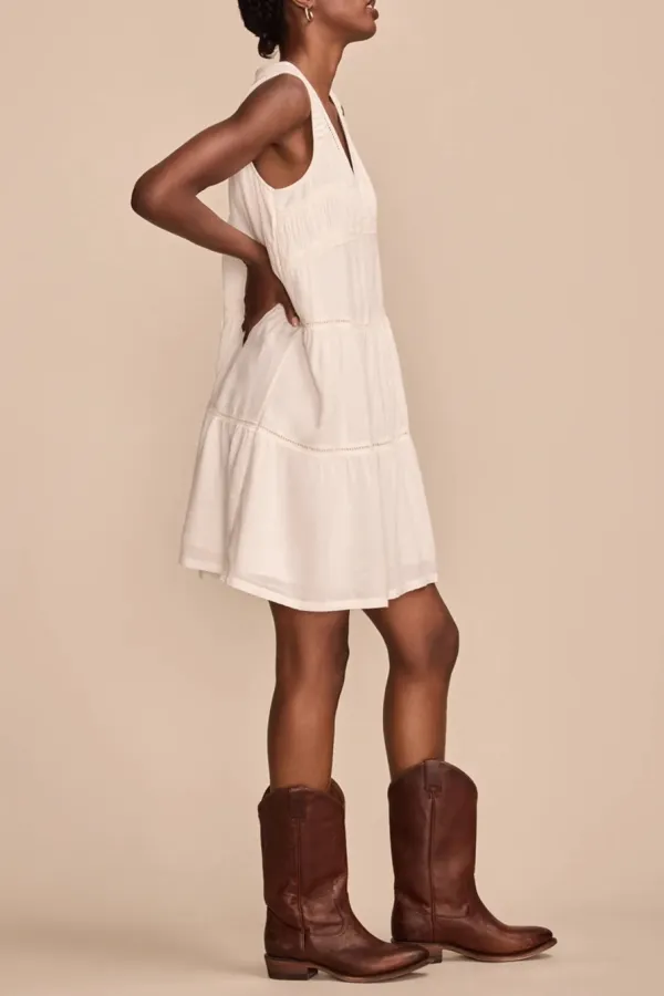 Whisper White Lace Trimmed Tank Midi Dress