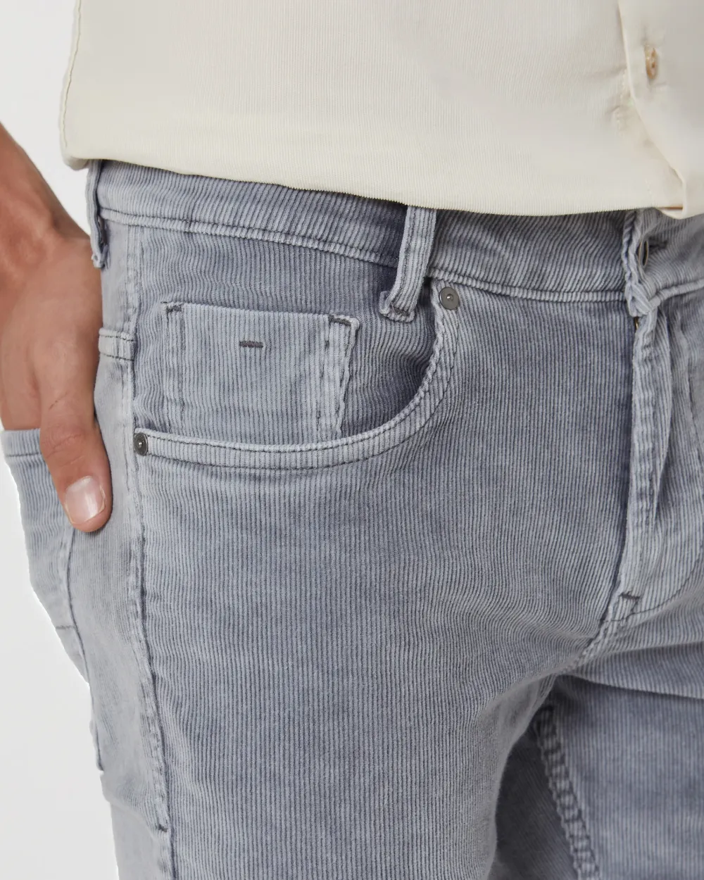 Classic Versatile Slim-Fit Straight-Leg Grey Trousers