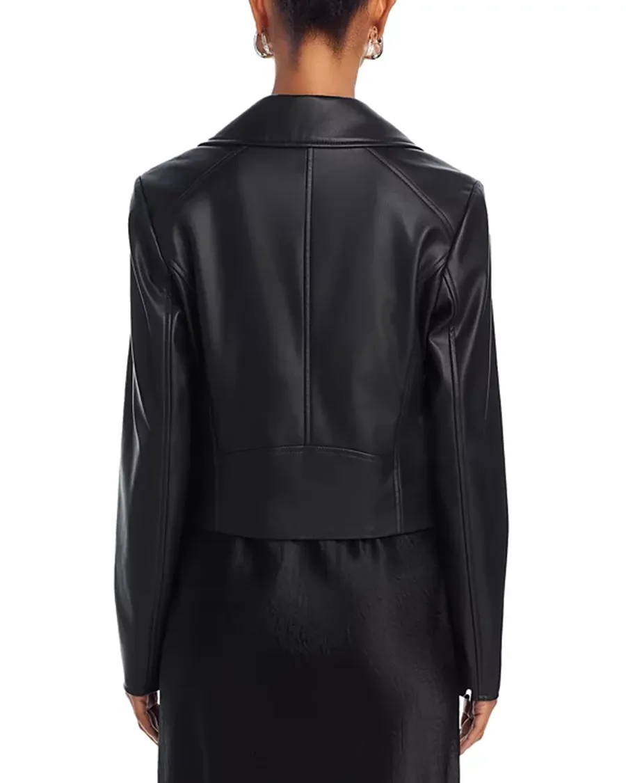 Faux Leather Moto Long Sleeves Jacket