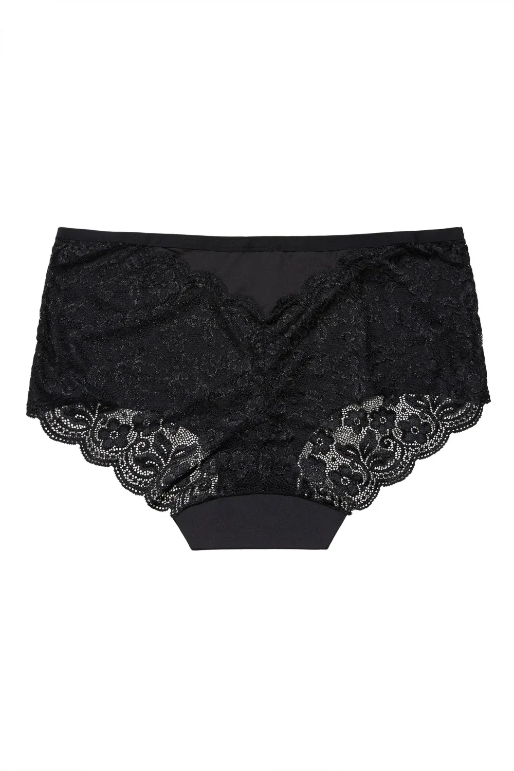 YOURS 3 PACK Curve Black Lace Full Briefs