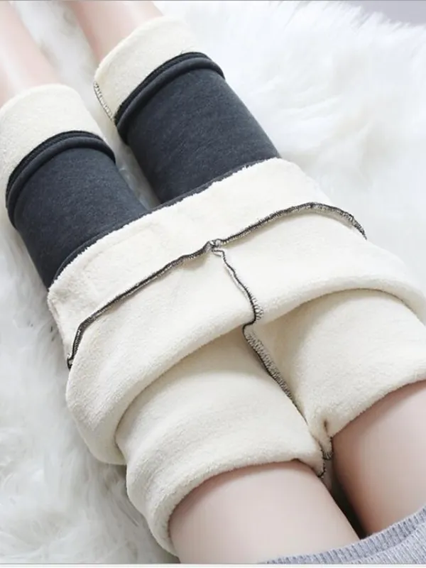 Women‘s Fleece Lineds Leggings Warm Micro-elastic High Waist Basic Casual Daily Black Gray S M Fall & Winter