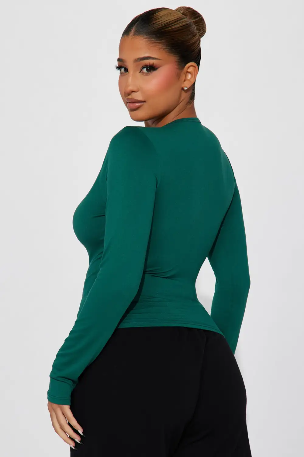 Notch Your Girl Long Sleeve Top - Teal