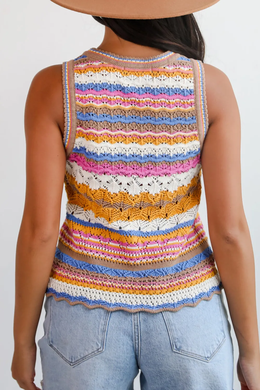 Superior Sweetness Multi Crochet Knit Tank