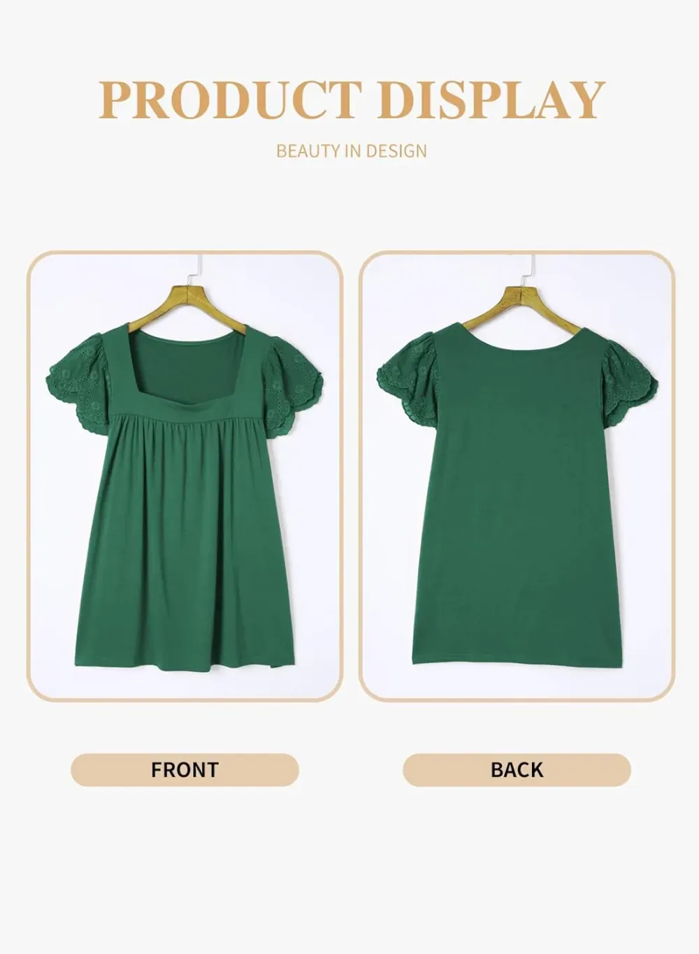 Eytino Womens Plus Size Tops Ruffle Short Sleeve Square Neck Summer Loose Casual Tee Shirts(1X-5X)