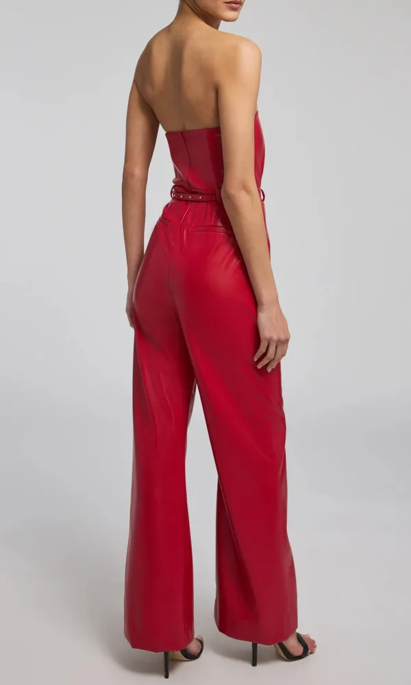 Leather Wide Leg Jumpsuit
