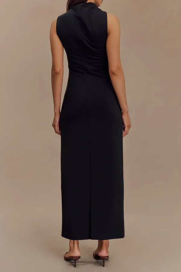 Daily Draped Stretch Crepe Maxi Dress