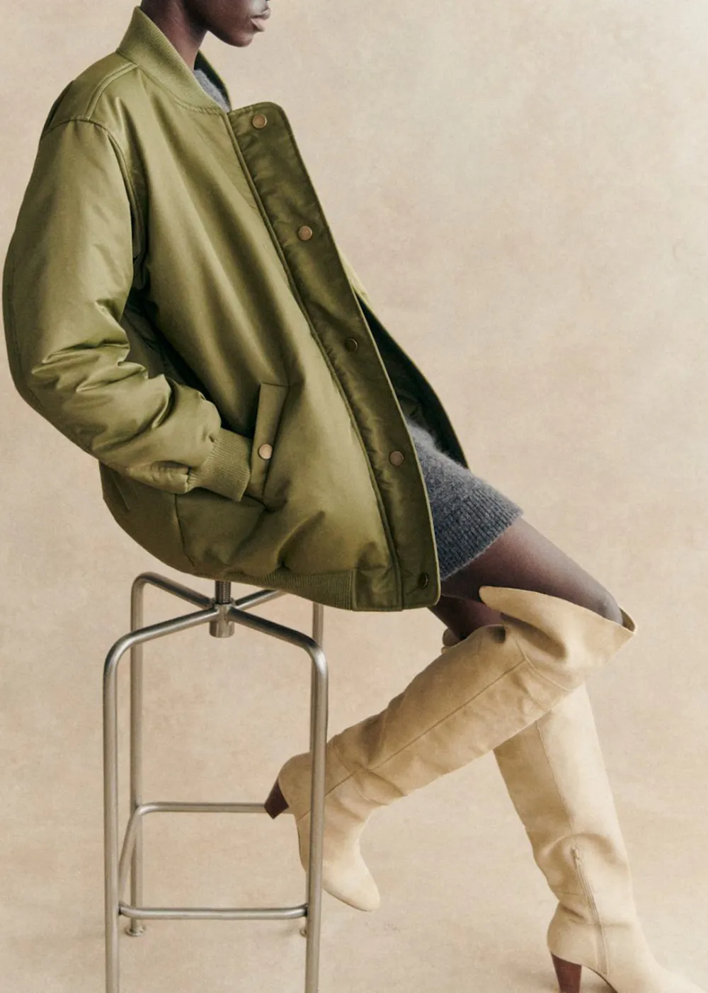 Army Green Bomber Coat