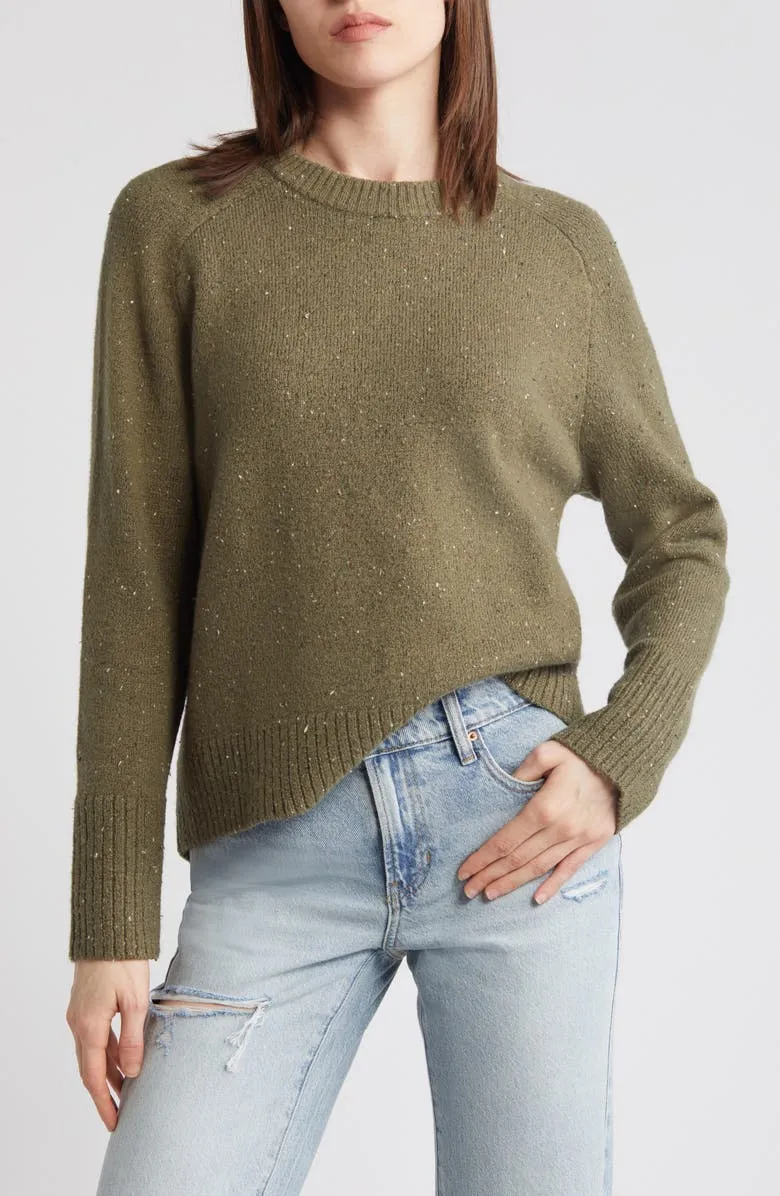 Speckled Pima Cotton Blend Sweater