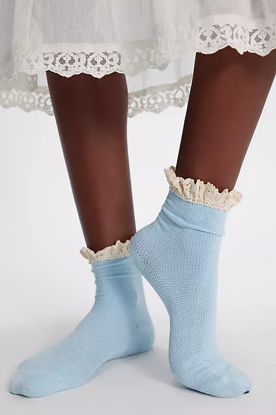 Waffle Knit Ankle Socks