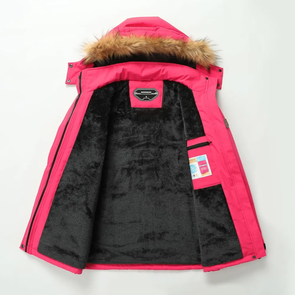 Women's Waterproof Ski Snow Jacket Winter Warm Hooded Snow Coat Mountain Windproof Ski Jacket For Women