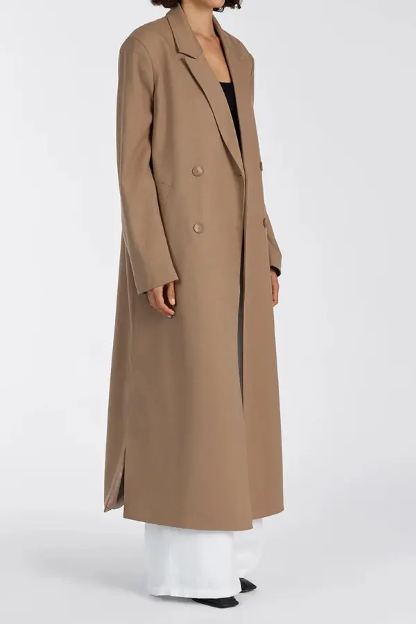 TAN WOOL BLEND COAT