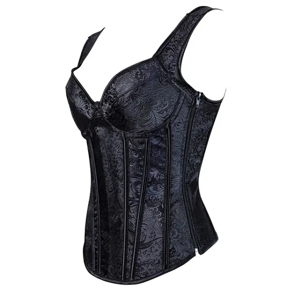 Corset Women's Corsets Halloween Wedding Party Party & Evening Plus Size Black White Purple Breathable Overbust Corset Zipper Lace Up Backless Tummy Control Push Up Flower All Seasons