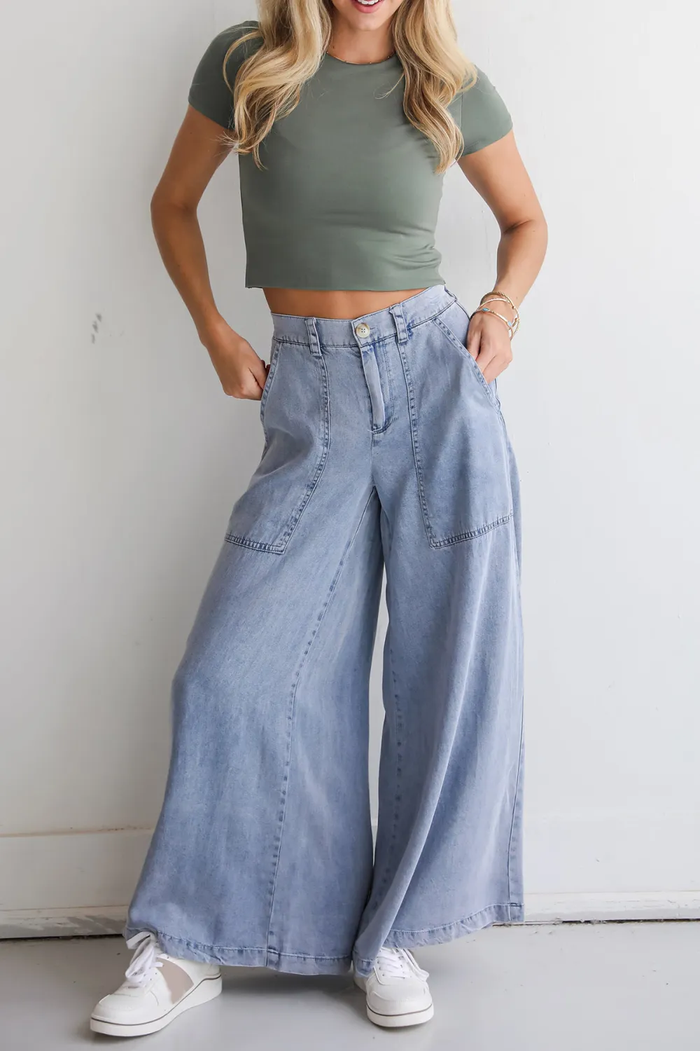 Trendsetting Option Denim Wide Leg Pants