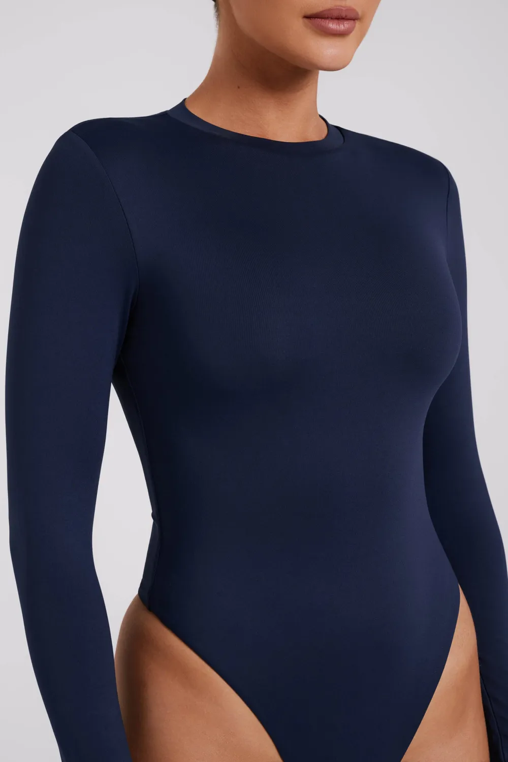 Casual Style Long Sleeve Crew Neck Bodysuit