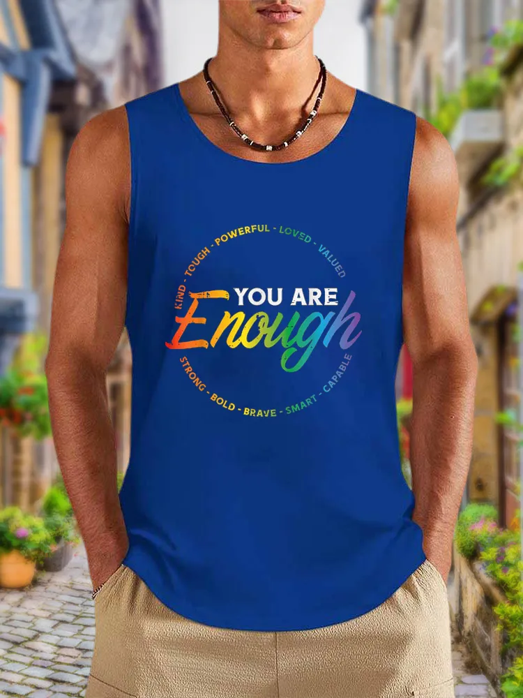 Men'S Vests Gay You Are Enough Rainbow Pride Flag Ally LGBTQ Men Women