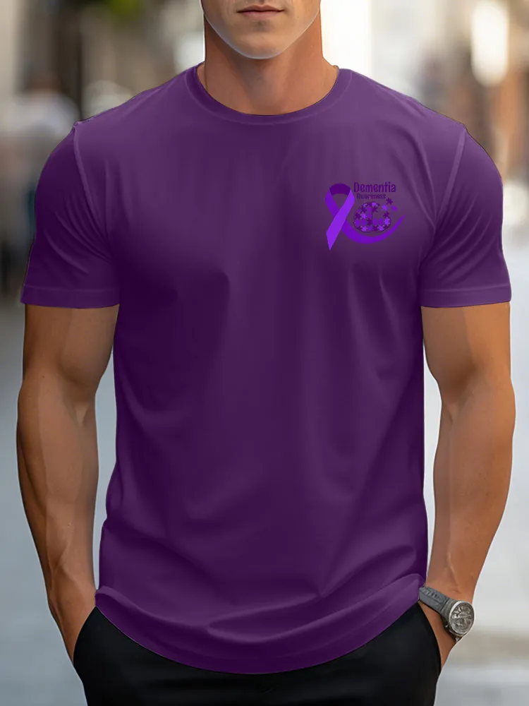 Men's T-Shir  In This Family No One Fights Alone Alzheimer's Awareness