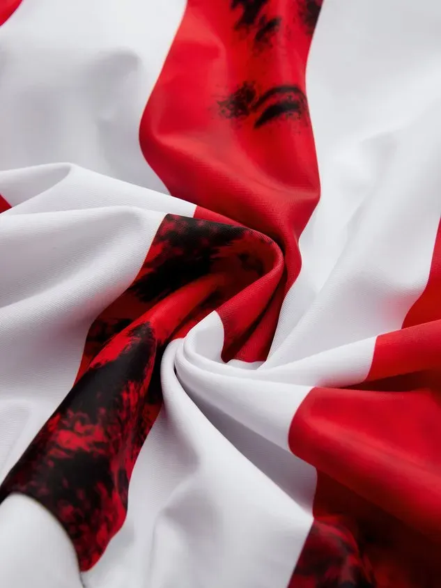 Casual America Flag Printing Scoop Neck Tankinis Two-Piece Set