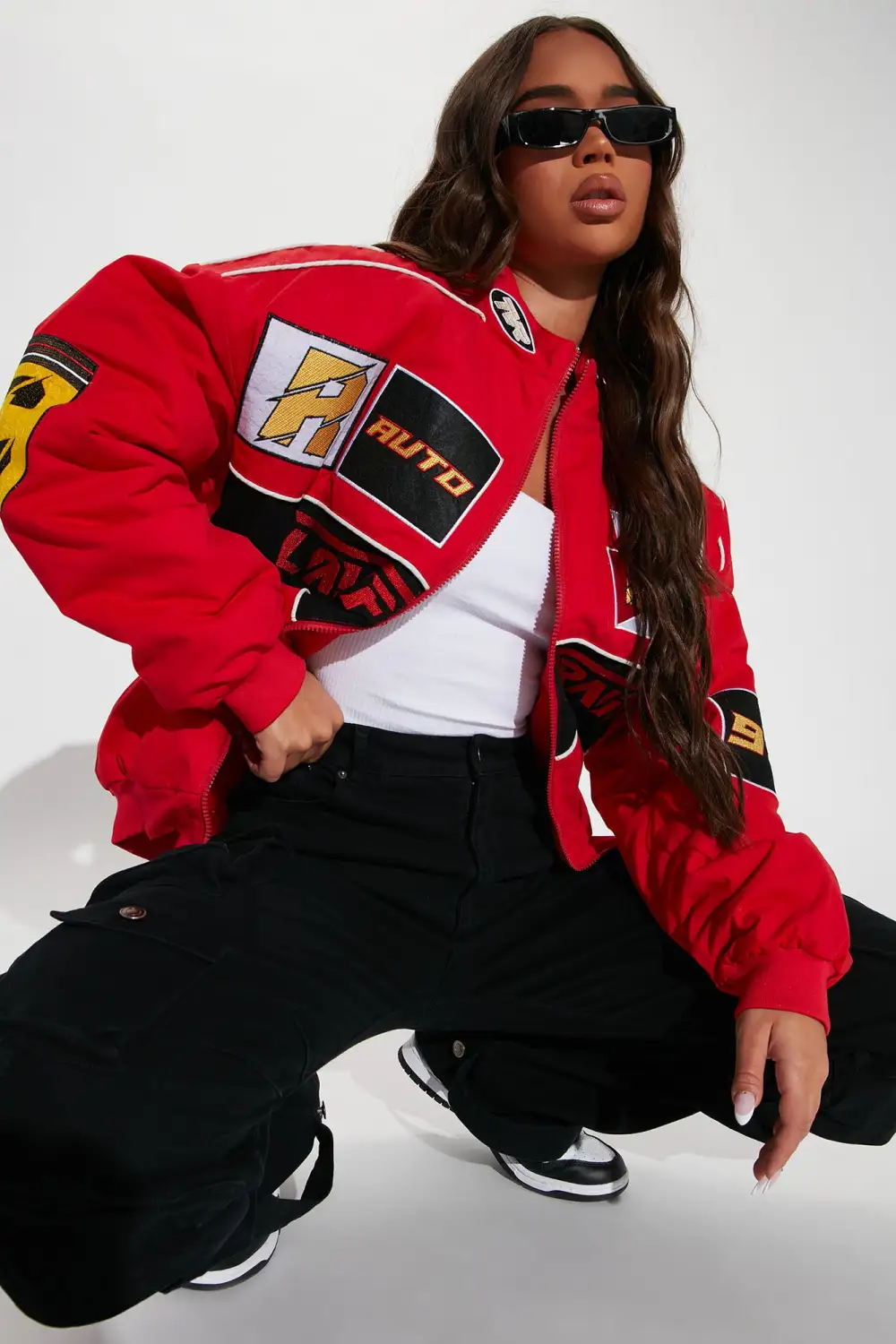 Racing Cali Bomber Jacket - Red