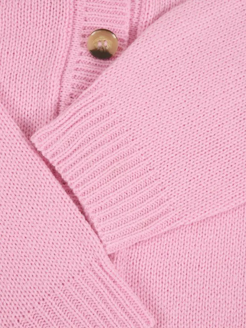 Women's Solid Color Off-Shoulder V-Neck Cardigan & Wide-Leg Pants 2-Piece Loungewear Set