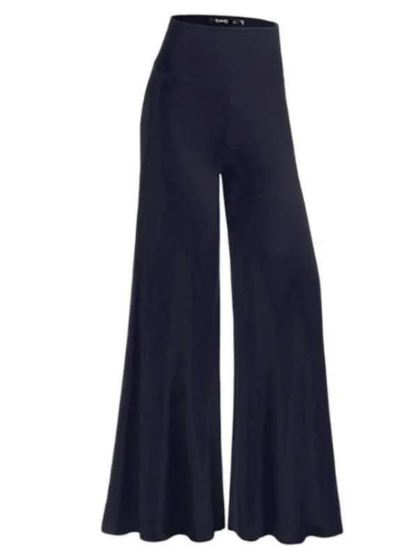 Women's Basic Essential Pants Wide Leg Slacks Straight Solid Colored Mid Waist White Black Navy Blue S M L XL XXL