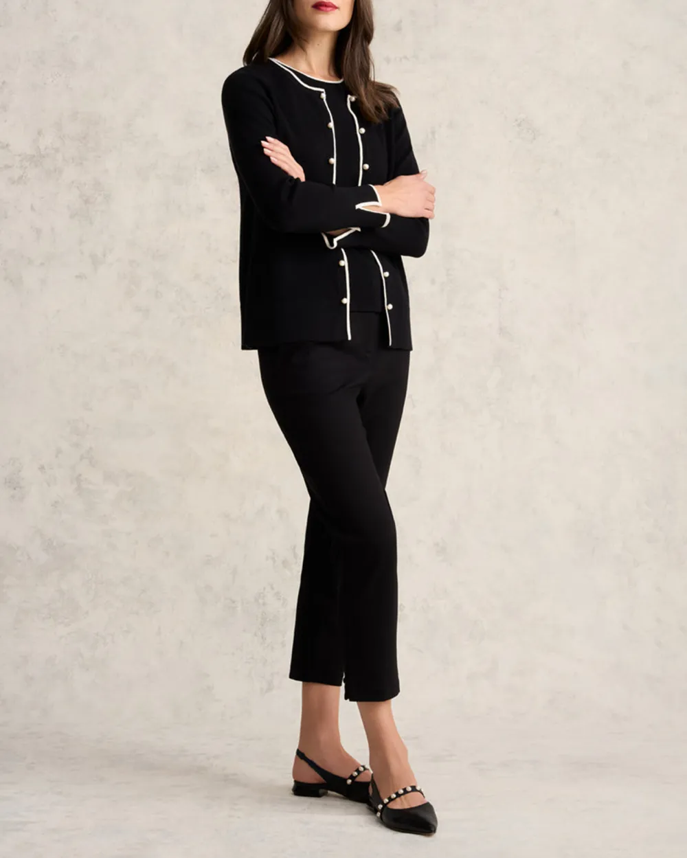 Contrast Rib Cardigan