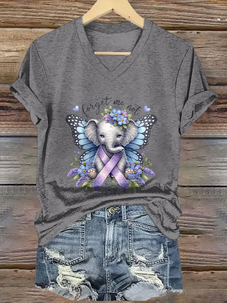 Women'S  Forget Me Not V-Neck T-Shirt