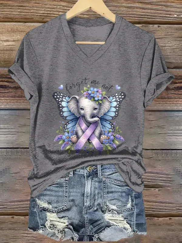 Women'S  Forget Me Not V-Neck T-Shirt