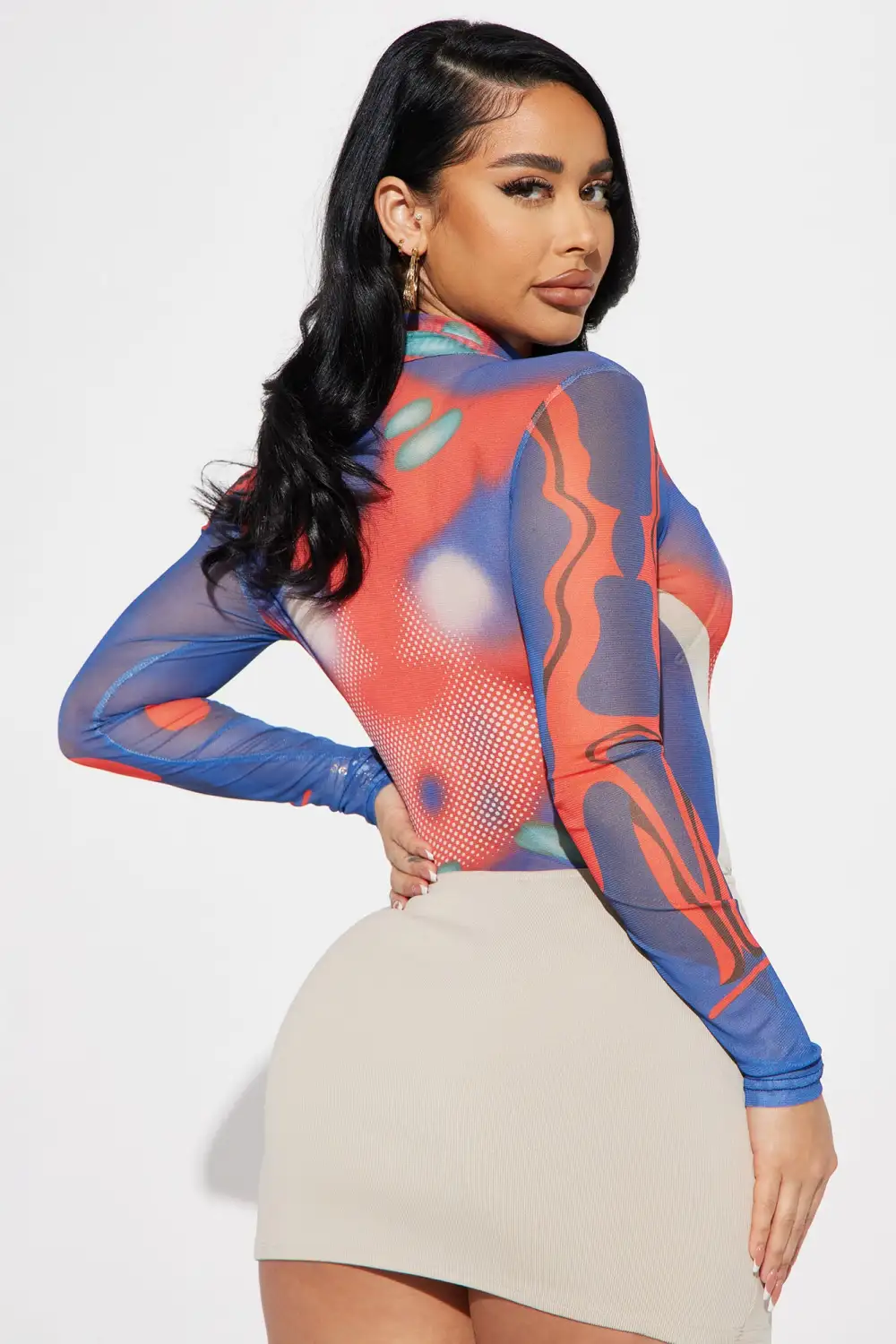 Hot To The Touch Mesh Bodysuit - Navy