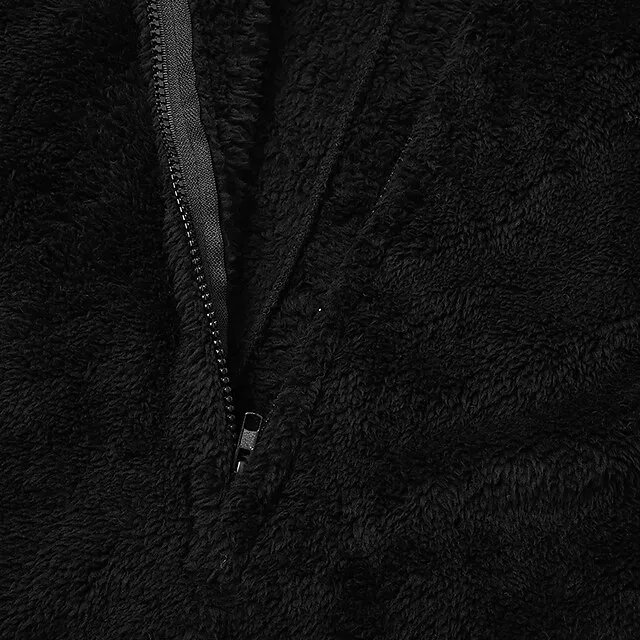 Women's Flannel Adult Onesies Onesie Pajamass Pajama for Adult Jumpsuits Nighty Pure Color Simple Comfort Party Home Christmas  Warm Gift Hoodie Long Sleeve Fall Winter Black