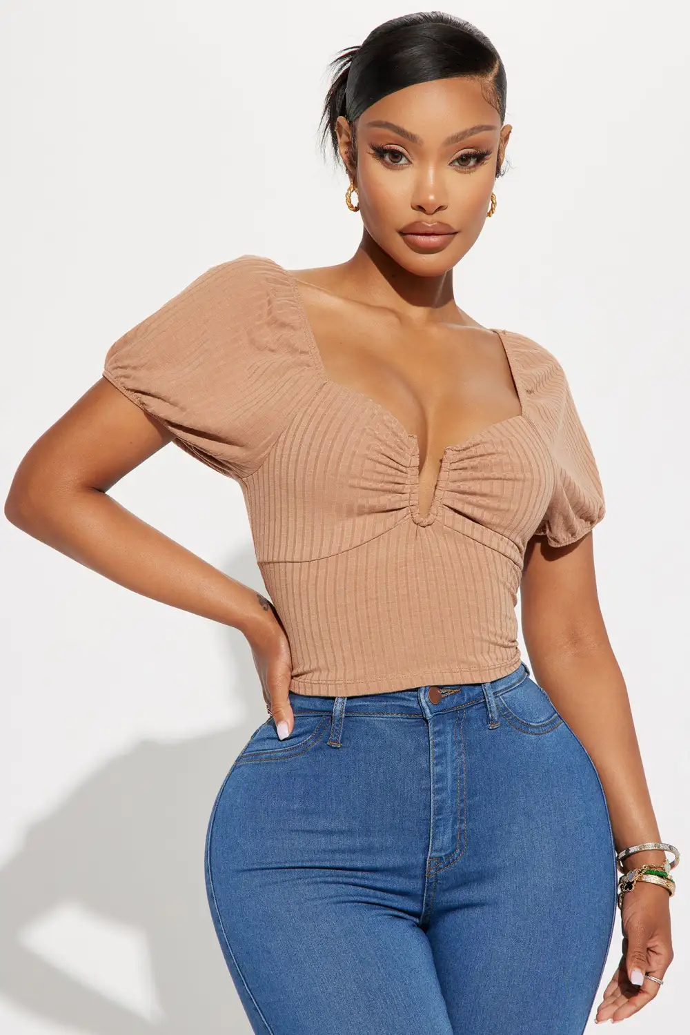Brianne Crop Top - Mocha