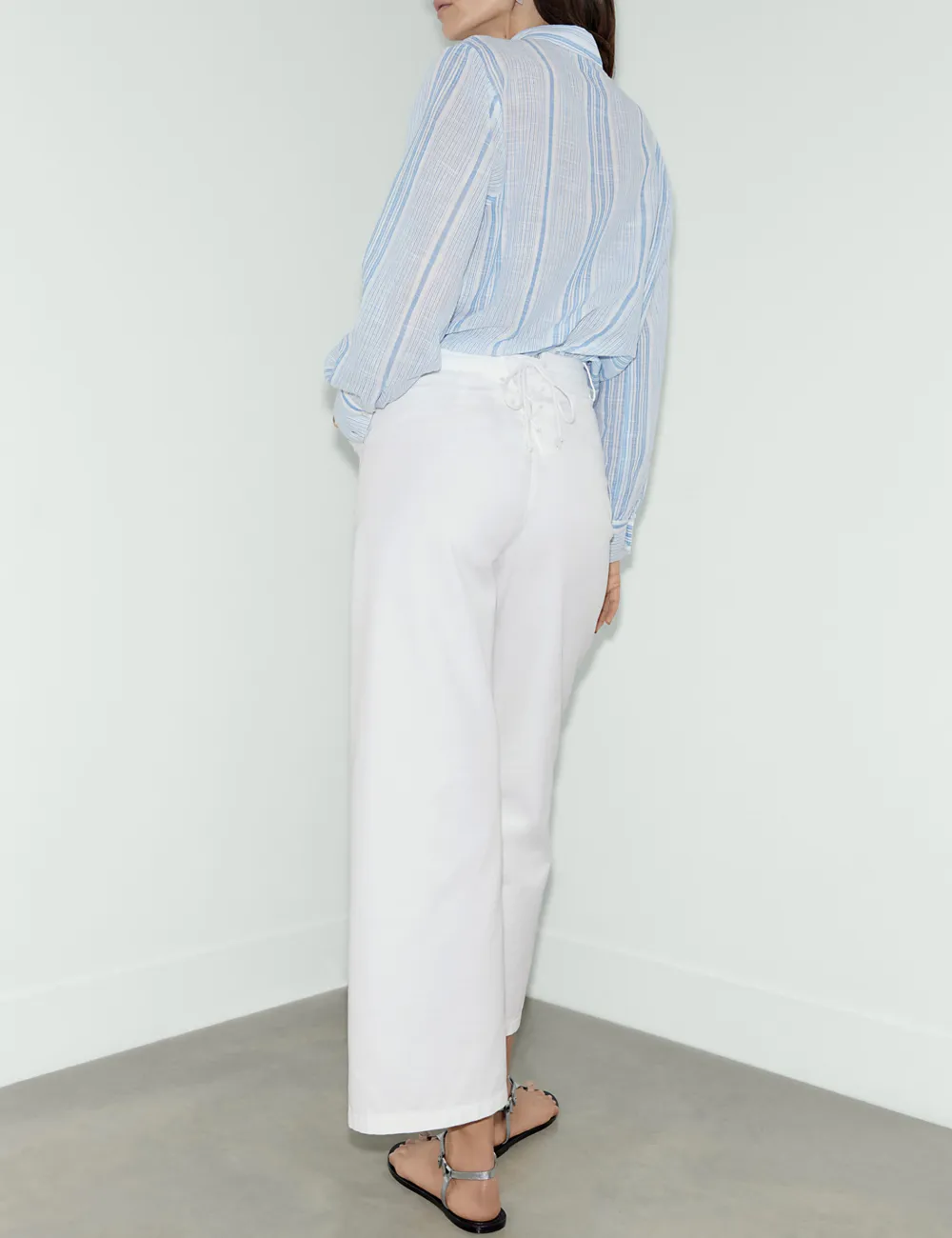 White Wide Leg Trousers