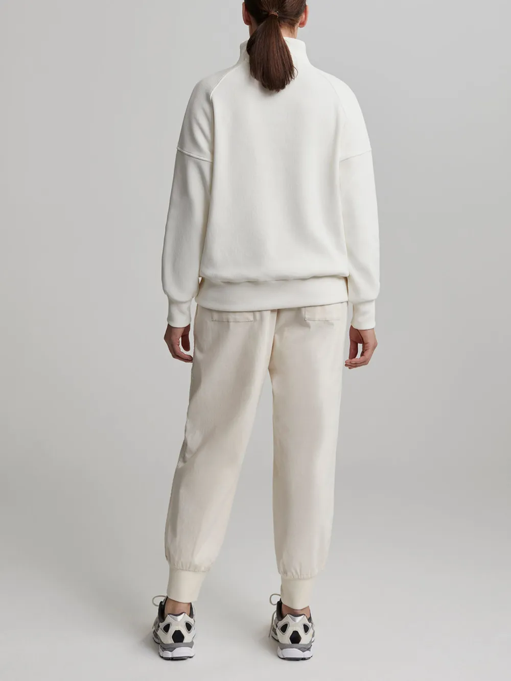 Modern Half-Zip Stand-Collar Waffle Sweatshirt