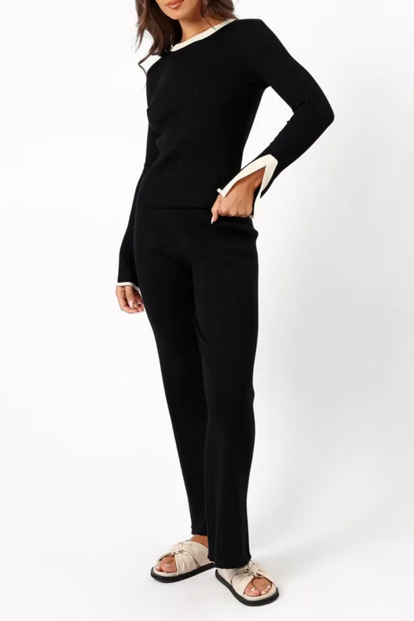 BLACK KNIT PANT