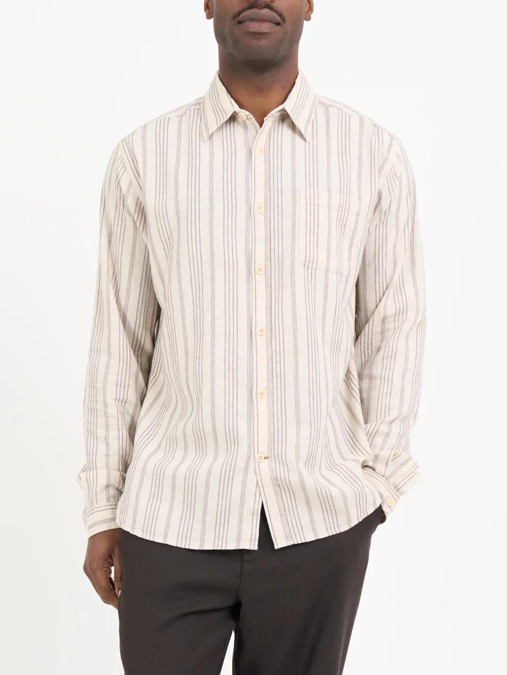 Long Sleeve Sand Cotton-Hemp Shirt