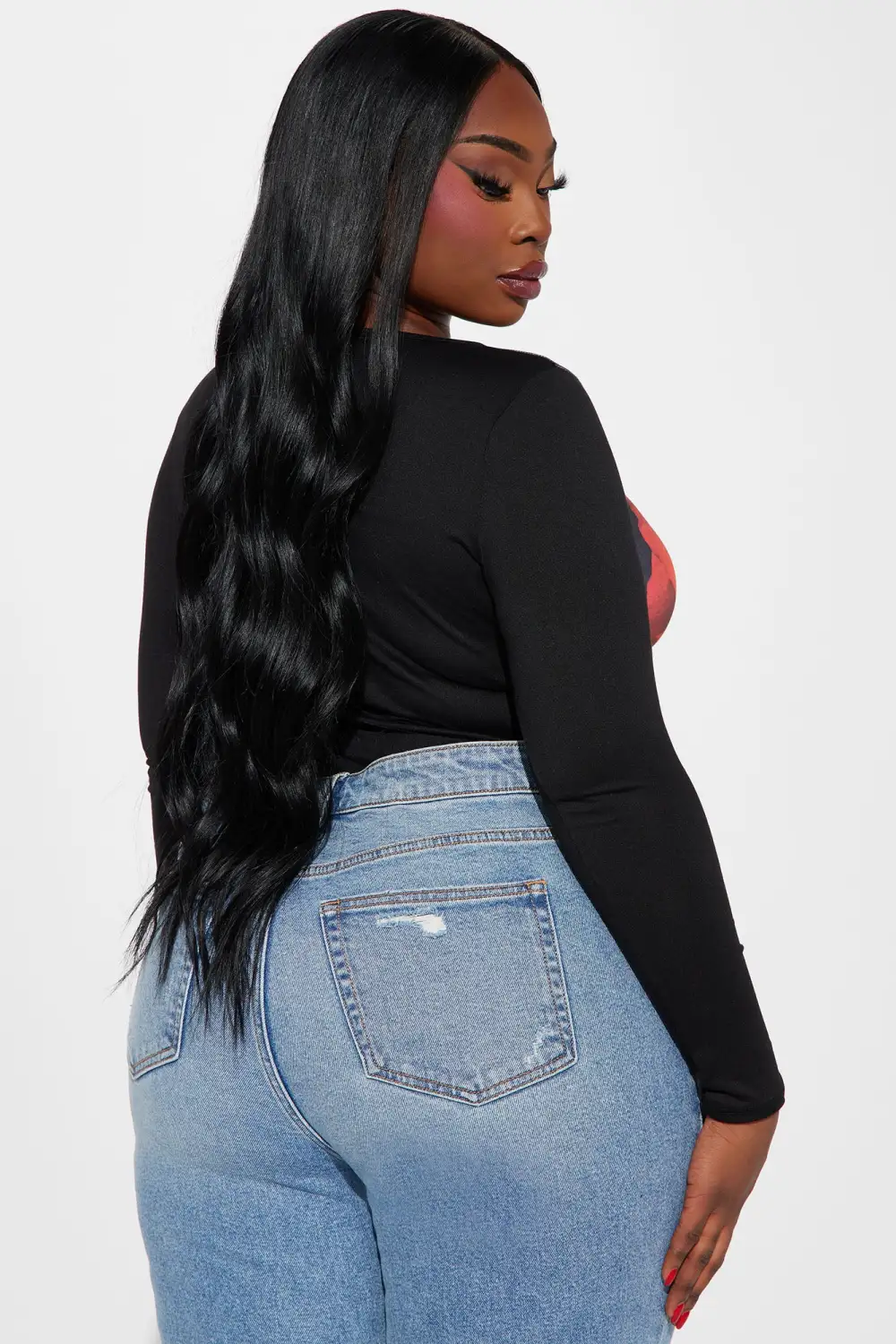 Drippin Roses Long Sleeve Bodysuit - Black/combo