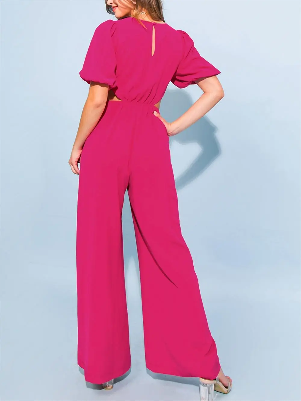 Cutout Short Sleeve Jumpsuit