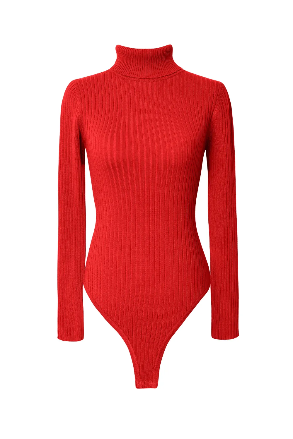 Rose Ribbed Turtleneck Bodysuit