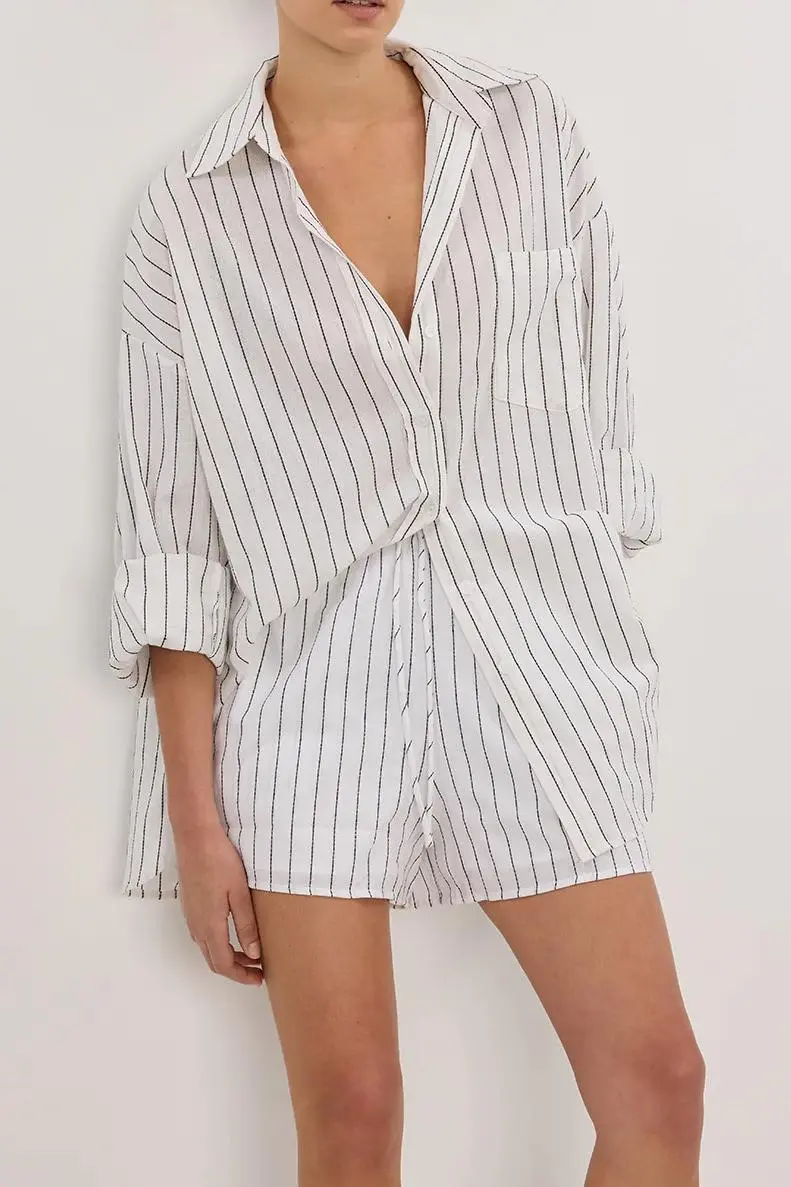 WHITE STRIPE SHIRT