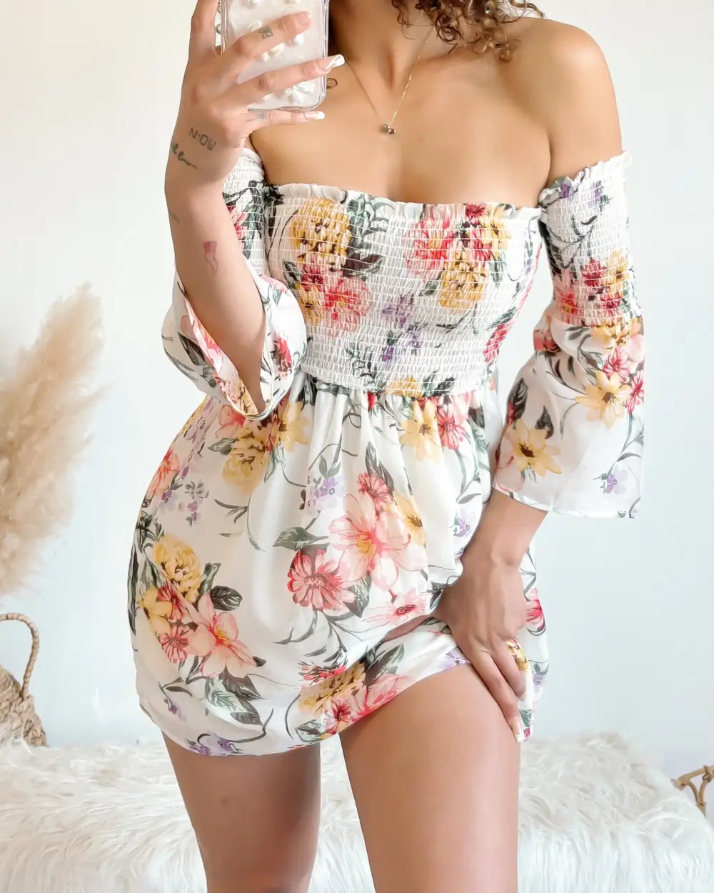 MARIE OFF SHOULDER FLORAL DRESS