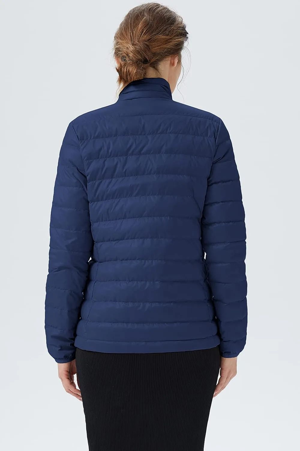 Women's Lightweight Packable Down Jacket Quilted Puffer Coat with Stand Collar