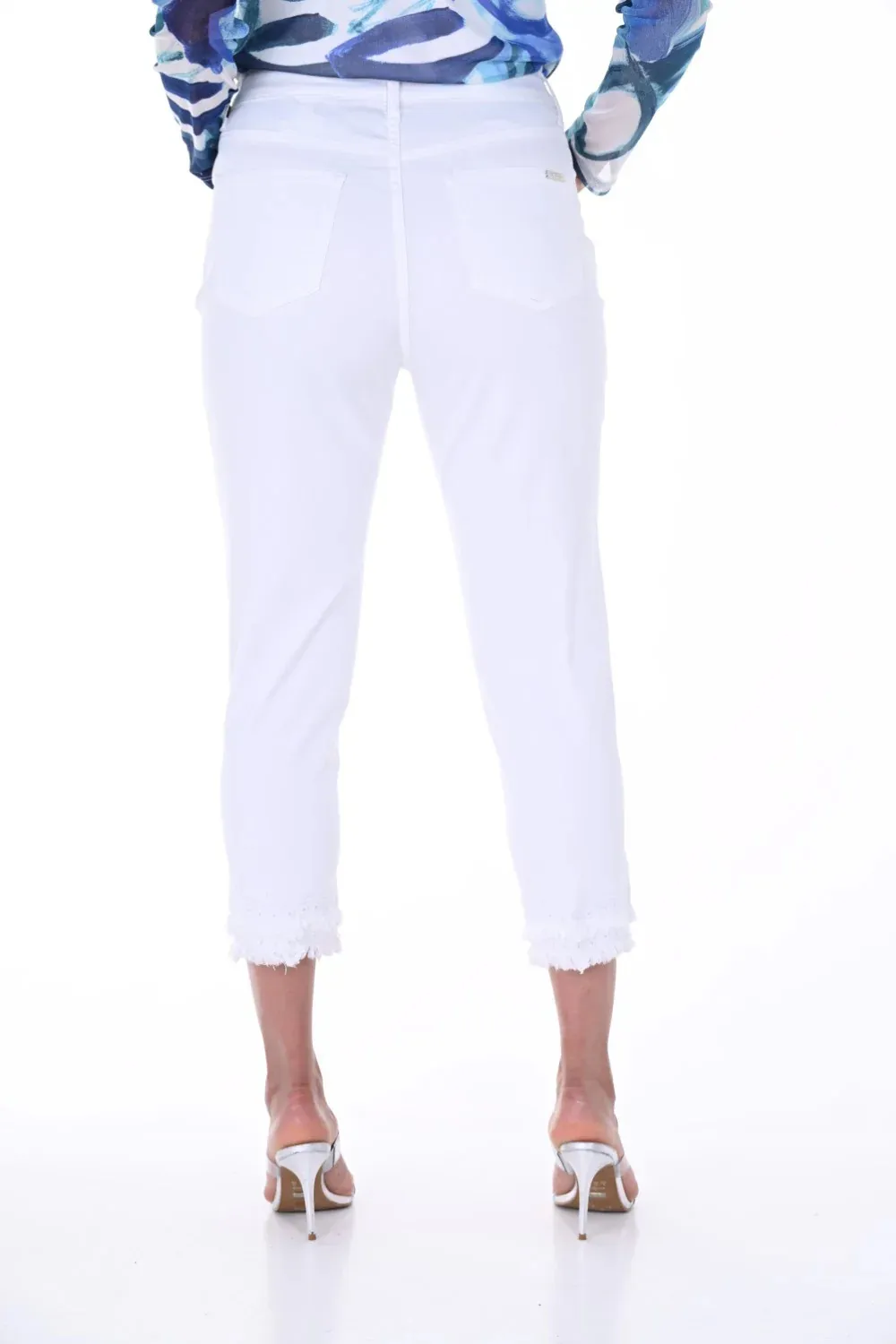 White Cropped High - Waist Jeans