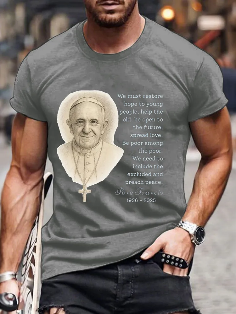 Men's Rip 1936-2025 Print Short Sleeve Round Neck Cotton T-Shirt